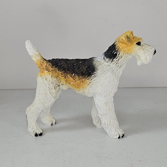 Wire Fox Airedale Terrier Dog Figurine Resin Collectible Animal Decor *AS IS FLA - Picture 4 of 10